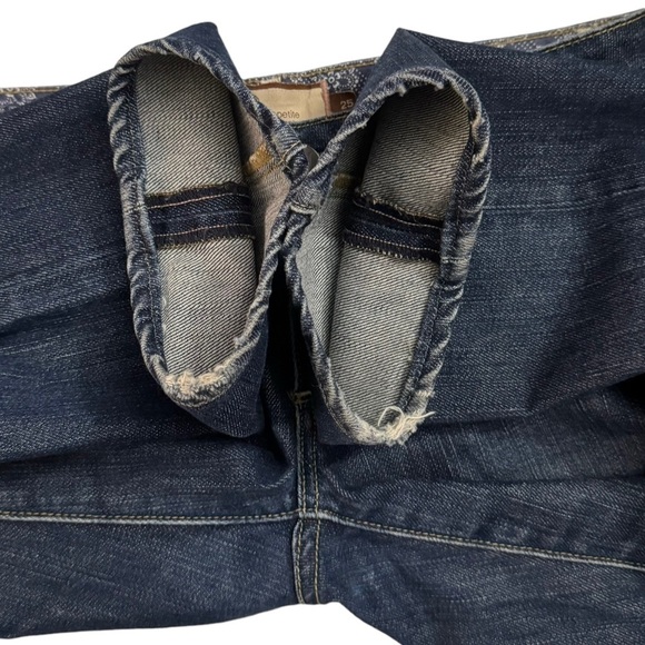 Paige Low Rise Bootcut Y2K Medium Wash Blue Jeans Whiskering Fading 25 - Picture 14 of 16
